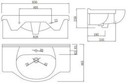 Affine 850mm Bathroom Vanity Unit & Basin Sink Tap + Waste Gloss White Floorstanding - thumbnail 7