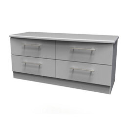 Bergamo Ready Assembled Matt Grey No Effect 4 Drawer Bedside Chest (H)505mm (W)1120mm (D)415mm - thumbnail 1