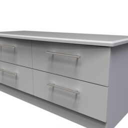 Bergamo Ready Assembled Matt Grey No Effect 4 Drawer Bedside Chest (H)505mm (W)1120mm (D)415mm - thumbnail 3