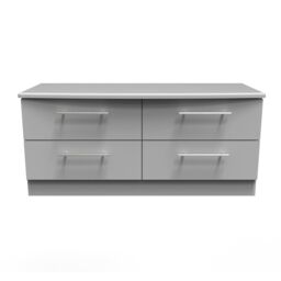 Bergamo Ready Assembled Matt Grey No Effect 4 Drawer Bedside Chest (H)505mm (W)1120mm (D)415mm - thumbnail 2