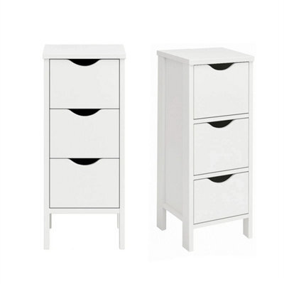 3 Drawers Storage Cabinet Unit Free Standing Cupboard Wood - image 1