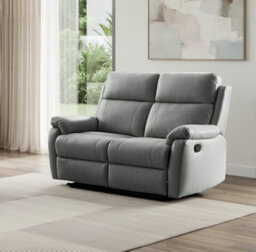 SC FURNITURE LIMITED Dark Grey Genuine Leather Reclining 3 Seater + 2 Seater Recliner Sofas - Aberino - thumbnail 3