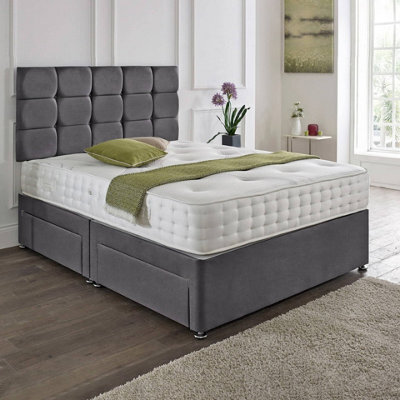 Dining Tables Rio Matching Headboard Divan Set, 2 Drawer On Same Side With Sprung 1500 Comfort Mattress - King - image 1