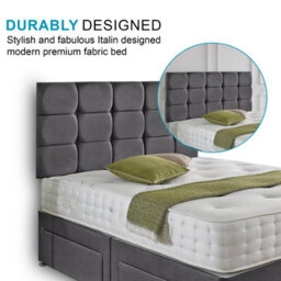 Dining Tables Rio Matching Headboard Divan Set, 2 Drawer On Same Side With Sprung 1500 Comfort Mattress - King - thumbnail 3