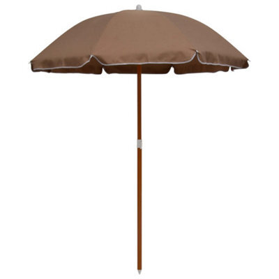 Vidaxl Garden Parasol With Steel Pole 180 Cm Taupe - image 1
