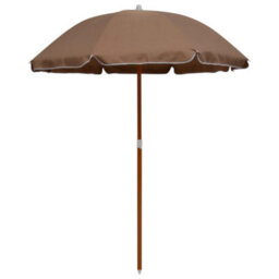 Vidaxl Garden Parasol With Steel Pole 180 Cm Taupe