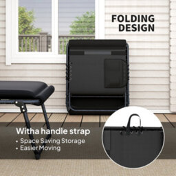 Outsunny Folding Sun Loungers Set Of 2, Reclining Sun Bed, Black - thumbnail 5