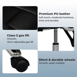 Executive Office Chair Heavy Duty Wide Spring Cushion Recliner Footrest 150Kg - thumbnail 6