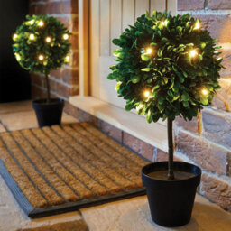 Gainsborough Pre-Lit Artificial Topiary Tree 45Cm - Battery-Operated With 15 Led Lights, Weighted Pot, Ip44-Rated - thumbnail 2