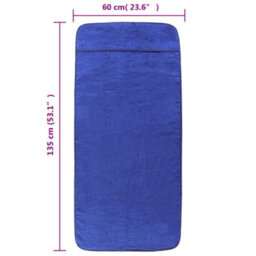 Berkfield Beach Towels 2 Pcs Royal Blue 60X135 Cm Fabric 400 Gsm - thumbnail 8
