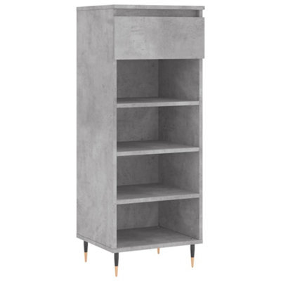 Berkfield Modern Shoe Cabinet Concrete Grey 40X36X105 Cm Engineered Wood
