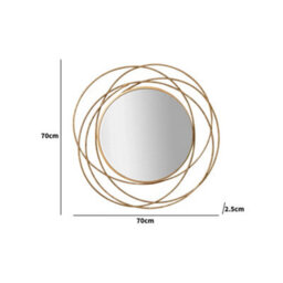 Melody Maison Antique Gold Swirl Wall Mirror - 70Cm X 70Cm - thumbnail 9