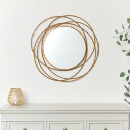 Melody Maison Antique Gold Swirl Wall Mirror - 70Cm X 70Cm - thumbnail 1
