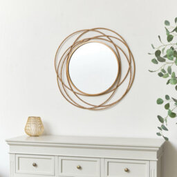 Melody Maison Antique Gold Swirl Wall Mirror - 70Cm X 70Cm - thumbnail 3