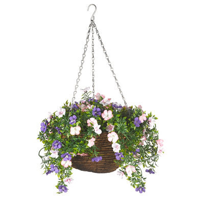 Smart Garden Pertunia Artificial Blue/ White Round Plastic Hanging Basket, 30Cm - image 1