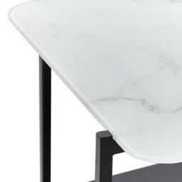 Beliani Coffee Table Gloster Tempered Glass White Marble - thumbnail 6