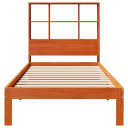 Berkfield Bookcase Bed Without Mattress Wax Brown 100X200Cm Solid Wood Pine - thumbnail 4