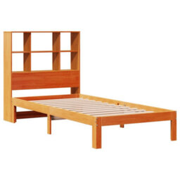 Berkfield Bookcase Bed Without Mattress Wax Brown 100X200Cm Solid Wood Pine - thumbnail 3