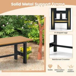 Costway 2-Person Outdoor Bench 120 Cm Outdoor Chair With Slatted Seat - thumbnail 7