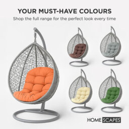 Homescapes Hanging Swing Chair Cushions For Garden, Outdoor Egg Chair Seat Pad Cushions, Burnt Orange, 80 X 120 Cm - thumbnail 6
