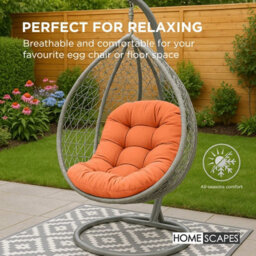 Homescapes Hanging Swing Chair Cushions For Garden, Outdoor Egg Chair Seat Pad Cushions, Burnt Orange, 80 X 120 Cm - thumbnail 4