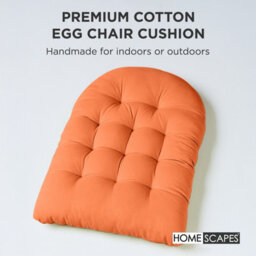 Homescapes Hanging Swing Chair Cushions For Garden, Outdoor Egg Chair Seat Pad Cushions, Burnt Orange, 80 X 120 Cm - thumbnail 2