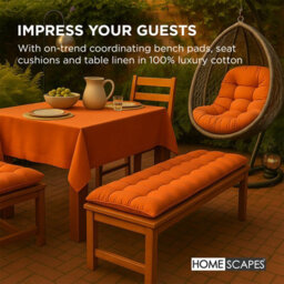 Homescapes Hanging Swing Chair Cushions For Garden, Outdoor Egg Chair Seat Pad Cushions, Burnt Orange, 80 X 120 Cm - thumbnail 7