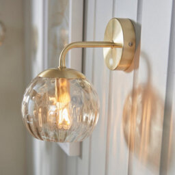 Luminosa Lighting Luminosa Dimple Glass Wall Lamp Satin Brass Plate, Champagne Lustre Glass - thumbnail 5