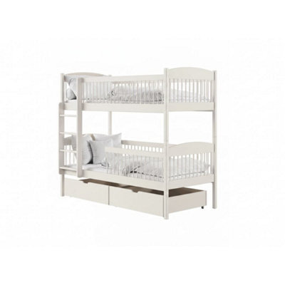 Arte Luna Cotton Wooden Bunk Bed With Storage 90 X 190Cm - Foam Bonnell Mattresses Included - image 1