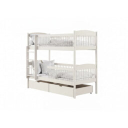 Arte Luna Cotton Wooden Bunk Bed With Storage 90 X 190Cm - Foam Bonnell Mattresses Included - thumbnail 1
