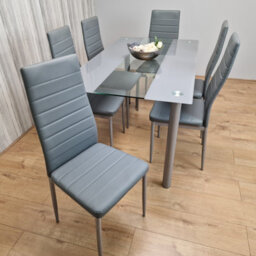Kosy Koala Grey Kitchen Dining Table Set And 6 Chairs Dining Room Furniture - thumbnail 9