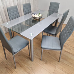 Kosy Koala Grey Kitchen Dining Table Set And 6 Chairs Dining Room Furniture - thumbnail 8