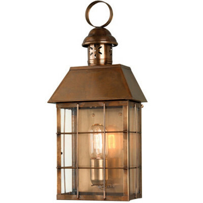 Stylish Outdoor Ip44 Wall Light Sconce In Solid Brass With Led E27 Bulb