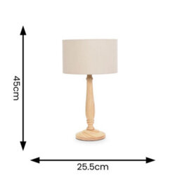 Valuelights Victoria Traditional Light Wood Candlestick Table Lamp With Natural Drum Shade - Led Bulb Included - thumbnail 6