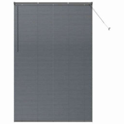 Berkfield Window Blind With Curtains Manual Dark Grey Aluminium - thumbnail 2