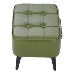 Living And Home Dark Green Vintage Pu Leather Stool Footstool, 42Cm W X 30Cm D X 26Cm H - thumbnail 3