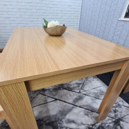Kosy Koala 4 Seater Dining Table Set With 2 Benches Light Wood Effect Modern Rectangular Dining Table 140 Cm X 80 Cm X 75 Cm - thumbnail 8