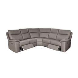 Aspire Marlowe Real Leather Power Recliner 2C2 Corner Sofa With Usb Charging, Slate - thumbnail 3