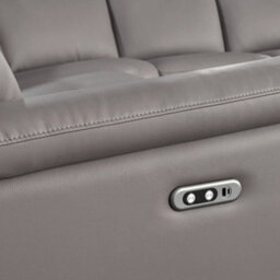 Aspire Marlowe Real Leather Power Recliner 2C2 Corner Sofa With Usb Charging, Slate - thumbnail 4
