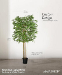 Artificial Excelsior Tree With Natural Logs 190Cm, Maia Bamboo Plant Home Decor - thumbnail 3