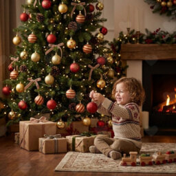 Amorly 50 Pcs Shatterproof Glittering Red Gold Christmas Ball Ornaments, Plastic Hanging Pendants For Indoor Xmas Tree Festive Decoration - thumbnail 6