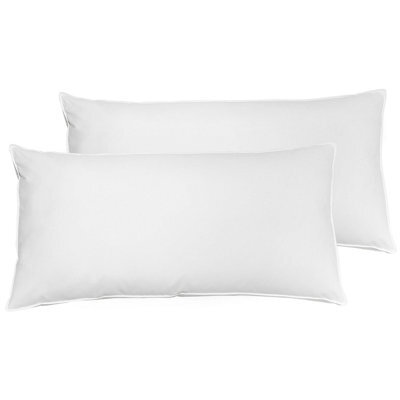 Beliani Set Of 2 Pillows Vihren Low 40 X 80 Cm White - image 1