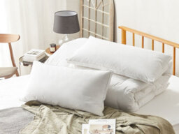 Beliani Set Of 2 Pillows Vihren Low 40 X 80 Cm White - thumbnail 2