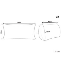 Beliani Set Of 2 Pillows Vihren Low 40 X 80 Cm White - thumbnail 3