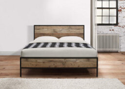 Save On Goods UK 4Ft Small Double Rustic,industrial,scaffold Board Wood Metal Bed Frame, Bedstead - thumbnail 2