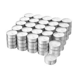 SolaDirect 8-Hour Tea Lights Candles, 100 Pack, Long Burning Tealights Candle, Unscented White Tea Lights - Ideal Night Light Candles - thumbnail 1