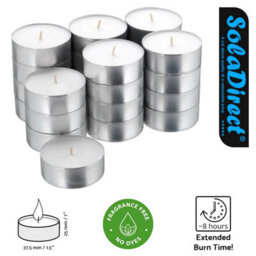 SolaDirect 8-Hour Tea Lights Candles, 100 Pack, Long Burning Tealights Candle, Unscented White Tea Lights - Ideal Night Light Candles - thumbnail 2