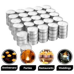 SolaDirect 8-Hour Tea Lights Candles, 100 Pack, Long Burning Tealights Candle, Unscented White Tea Lights - Ideal Night Light Candles - thumbnail 3