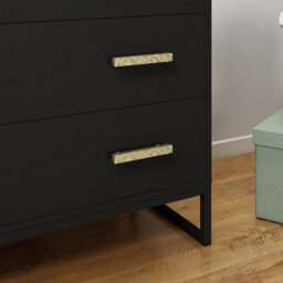 Melody Maison Black 3 Drawer Chest Of Drawers - Luna Black Range - thumbnail 4