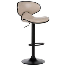 Beliani Set Of 2 Bar Chairs Conway Faux Leather Swivel Light Beige - thumbnail 4